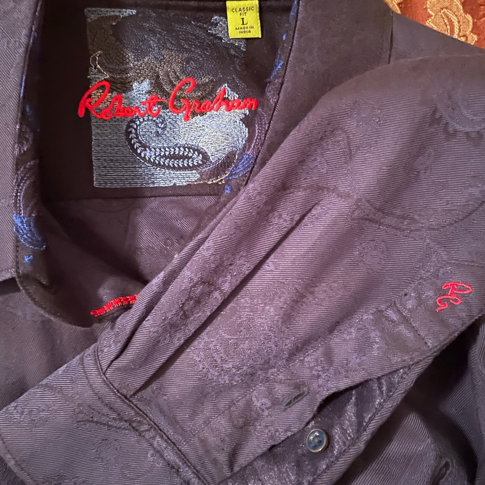 Robert Graham blue paisley shirt Large